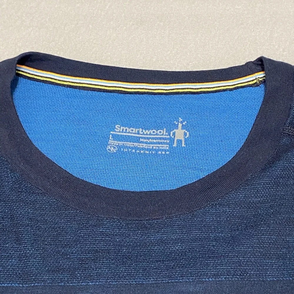 Smartwool Intraknit Merino 200 Crew Mens Large Navy Blue Base Layer Top